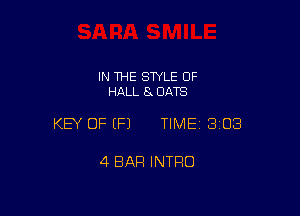 IN THE STYLE 0F
HALL 8 OATS

KEY OF (P) TIMEI BIOS

4 BAR INTRO
