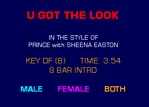 IN THE STYLE 0F
PRINCE with SHEENA EASTDN

KEY OF (B) TIME13154
8 BAR INTRO

MALE