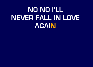 N0 N0 I'LL
NEVER FALL IN LOVE
AGAIN