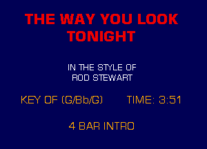 IN THE STYLE OF
HUD STEWART

KEY OF IGfBbfGJ TIMEi 851

4 BAR INTRO