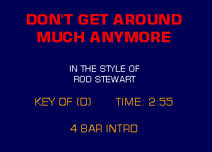 IN THE STYLE OF
HUD STEWART

KEY OF (DJ TIME 255

4 BAR INTRO