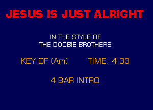 IN THE SWLE OF
THE DDUEIIE BROTHERS

KB OF EAmJ TIME 4183

4 BAR INTRO
