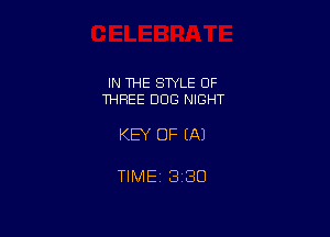 IN THE STYLE OF
THREE DOG NIGHT

KEY OF EA)

TIME 1330