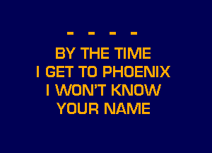 BY THE TIME
I GET TO PHOENIX

I WON'T KNOW
YOUR NAME