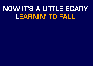 NOW ITS A LITTLE SCARY
LEARNIN' T0 FALL