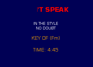 IN THE SWLE
ND DOUBT

KEY OF (Fm)

TIMEi 445