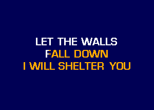 LET THE WALLS
FALL DOWN

I WILL SHELTER YOU