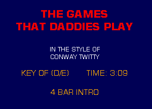 IN THE STYLE OF
CONWAY TWITW

KW OF (DE) TIME 3209

4 BAR INTRO