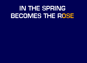 IN THE SPRING
BECOMES THE ROSE