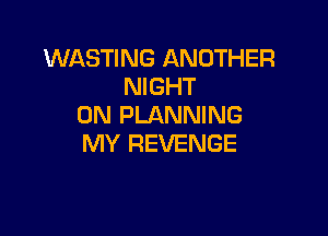 WASTING ANOTHER
NIGHT
0N PLANNING

MY REVENGE