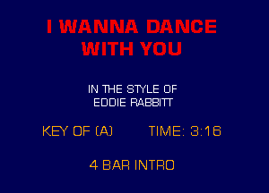 IN THE STYLE OF
EDDIE RABBITT

KEY OFEAJ TIME 318

4 BAR INTRO