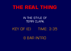 IN THE STYLE 0F
TEFIHI CMHK

KEY OF EEJ TIMEI 335

8 BAR INTRO