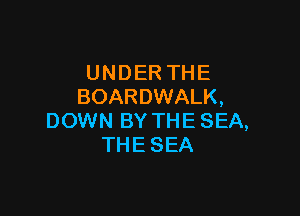 U N D ER TH E
BOARDWALK,

DOWN BY THE SEA,
THE SEA