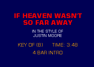 IN THE STYLE OF
JUSTIN MOORE

KEY OF (B) TIME 348
4 BAR INTRO