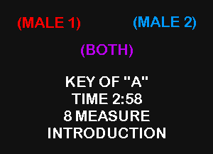 KEY OF A
TIME 2158
8 MEASURE
INTRODUCTION