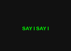 SAY I SAY I