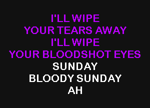 SUNDAY
BLOODY SUNDAY
AH