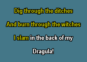 Dig through the ditches

And burn through the witches

l slam in the back of my

Dragula!