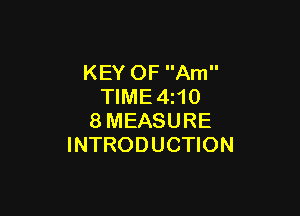KEY OF Am
TIME4z10

8MEASURE
INTRODUCTION