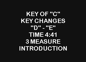 KEYOFC
KEYCHANGES
IIDII - IIEII

NME4A1
SMEASURE
INTRODUCHON