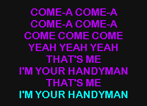 I'M YOUR HANDYMAN