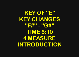 KEYOFE'
KEYCHANGES
IIF II - IIG II

WME3HO
4MEASURE
INTRODUCHON