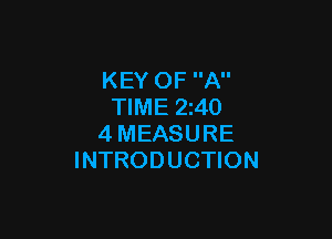 KEY OF A
TIME 2z40

4MEASURE
INTRODUCTION