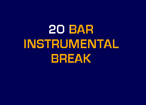20 BAR
INSTRUMENTAL

BREAK