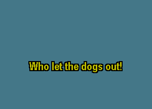 Who let the dogs out!