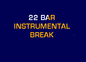 22 BAR
INSTRUMENTAL

BREAK