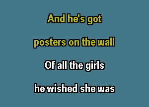 And he's got

posters on the wall

Of all the girls

he wished she was