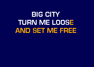 BIG CITY
TURN ME LOOSE
AND SET ME FREE