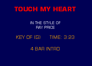 IN THE SWLE OF
RAY PRICE

KEY OF ((31 TIME 3128

4 BAR INTRO