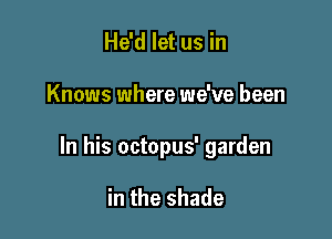 He'd let us in

Knows where we've been

In his octopus' garden

in the shade