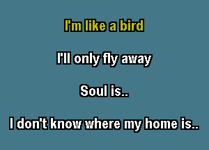 I'm like a bird
I'll only fly away

Soul is..

I don't know where my home is..