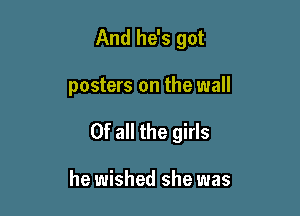 And he's got

posters on the wall

Of all the girls

he wished she was