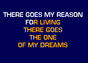 THERE GOES MY REASON
FOR LIVING
THERE GOES
THE ONE
OF MY DREAMS