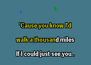 'Cause you know I'd

walk a thousand miles

If I could just see you..