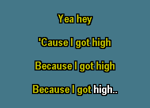 Yea hey
'Cause I got high

Because I got high

Because I got high..