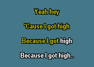 Yeah hey
'Cause I got high

Because I got high

Because I got high..