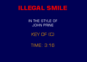 IN THE SWLE OF
JOHN PFIINE

KEY OF ((31

TIME 3118