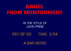 IN THE STYLE OF
JOHN PHINE

KEY OF (G) TIME 3154

4 BAR INTRO