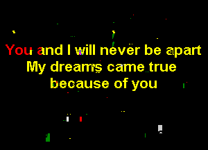 7 .
You and I will n vt-2r be apart
My dreams came true

because of you .'