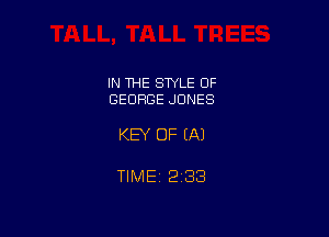 IN THE STYLE OF
GEORGE JONES

KEY OF EA)

TlMEt 233