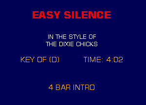 IN THE STYLE OF
THE DIXIE CHICKS

KB OF EDJ TIME 4102

4 BAR INTRO