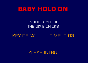 IN THE STYLE OF
THE DIXIE CHICKS

KW OF EAJ TIME 5108

4 BAR INTRO