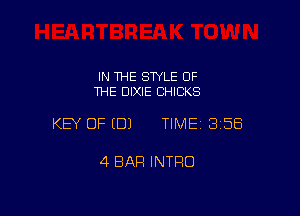 IN THE STYLE OF
THE DIXIE CHICKS

KEY OF EDJ TIME 3158

4 BAR INTRO