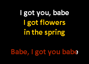I got you, babe
I got flowers

in the spring

Babe, I got you babe