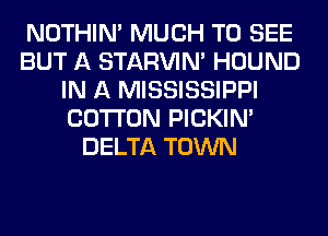 NOTHIN' MUCH TO SEE
BUT A STARVIN' HOUND
IN A MISSISSIPPI
COTTON PICKIM
DELTA TOWN