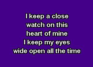 I keep a close
watch on this

heart of mine
I keep my eyes
wide open all the time